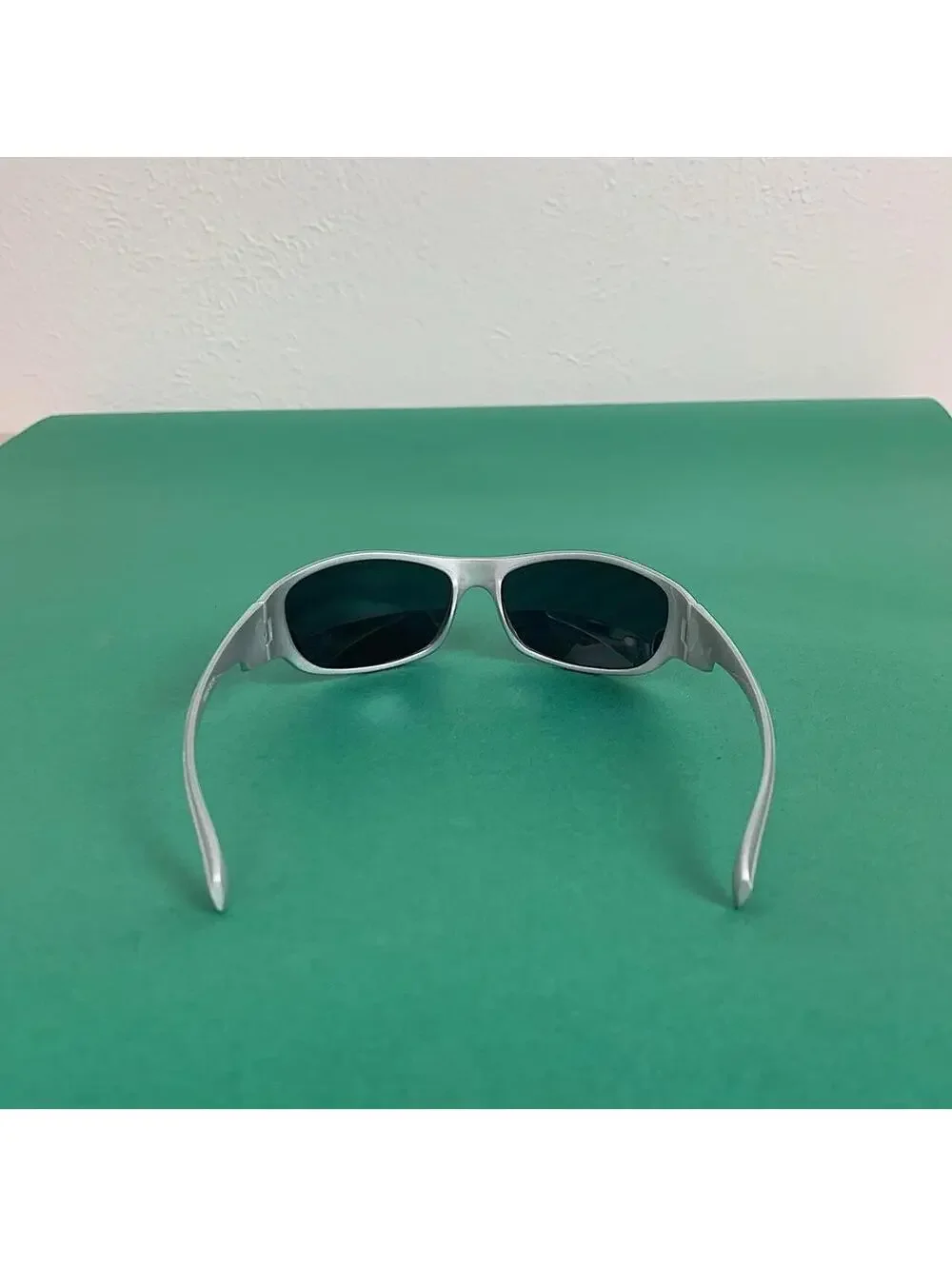 Vintage Y2K Cyber Futuristic Black Silver Sunglasses